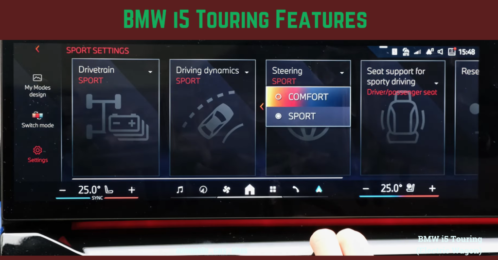 Comparison chart of BMW i5 Touring vs Audi A6 e-tron Avant and Mercedes-Benz EQE Estate