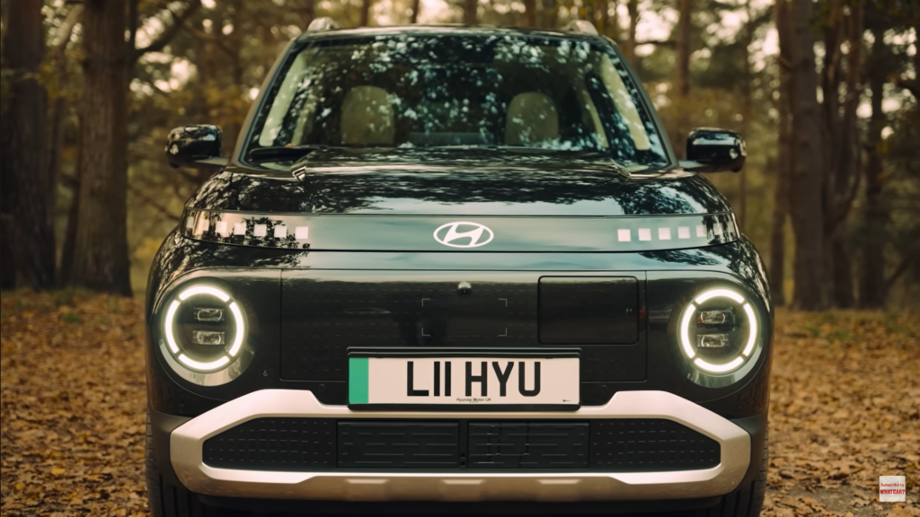 Hyundai Inster EV in Atlas White parked on a street